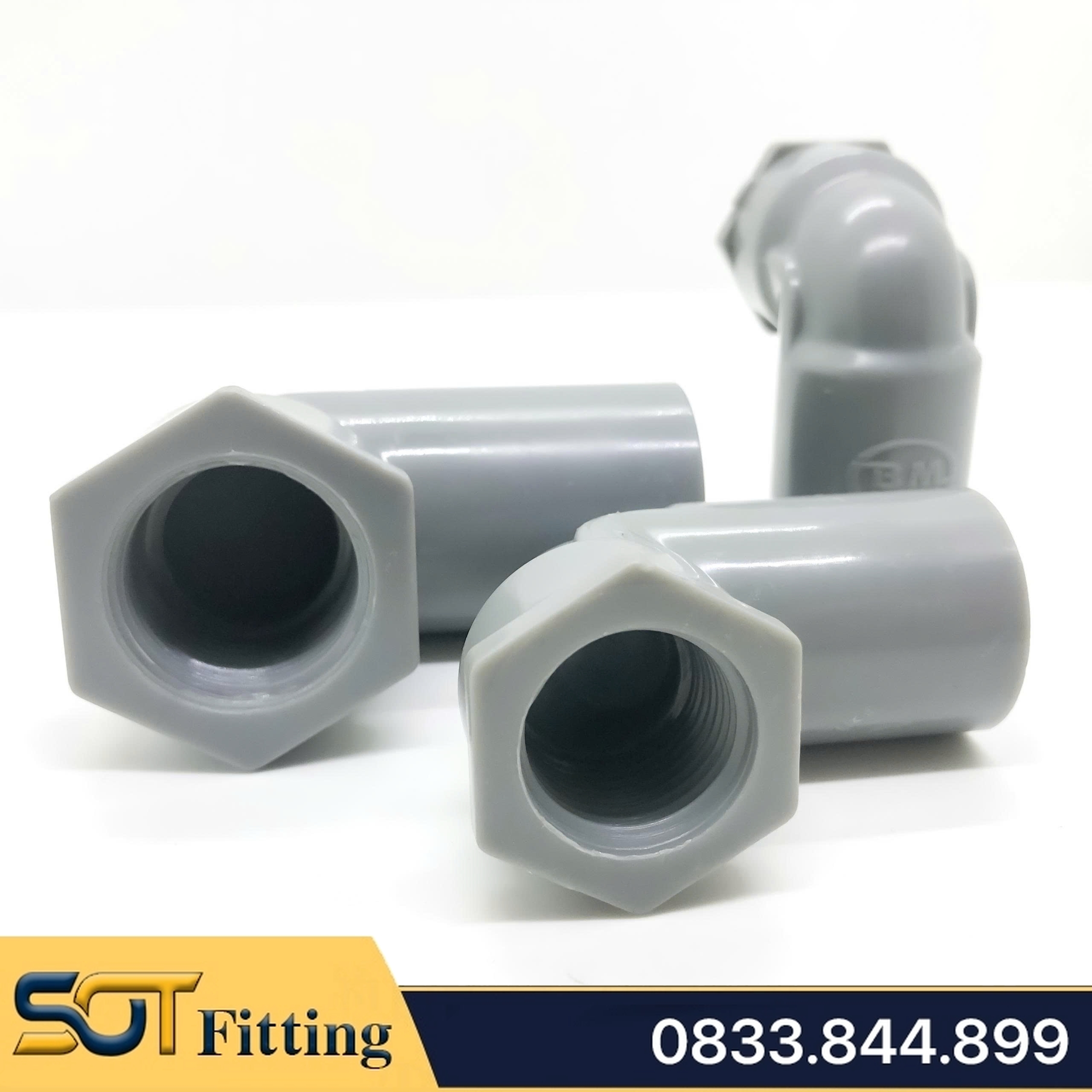 Co Nhựa PVC Trơn Dán Có Ren Trong 21 27 - Thương Hiệu Bình Minh