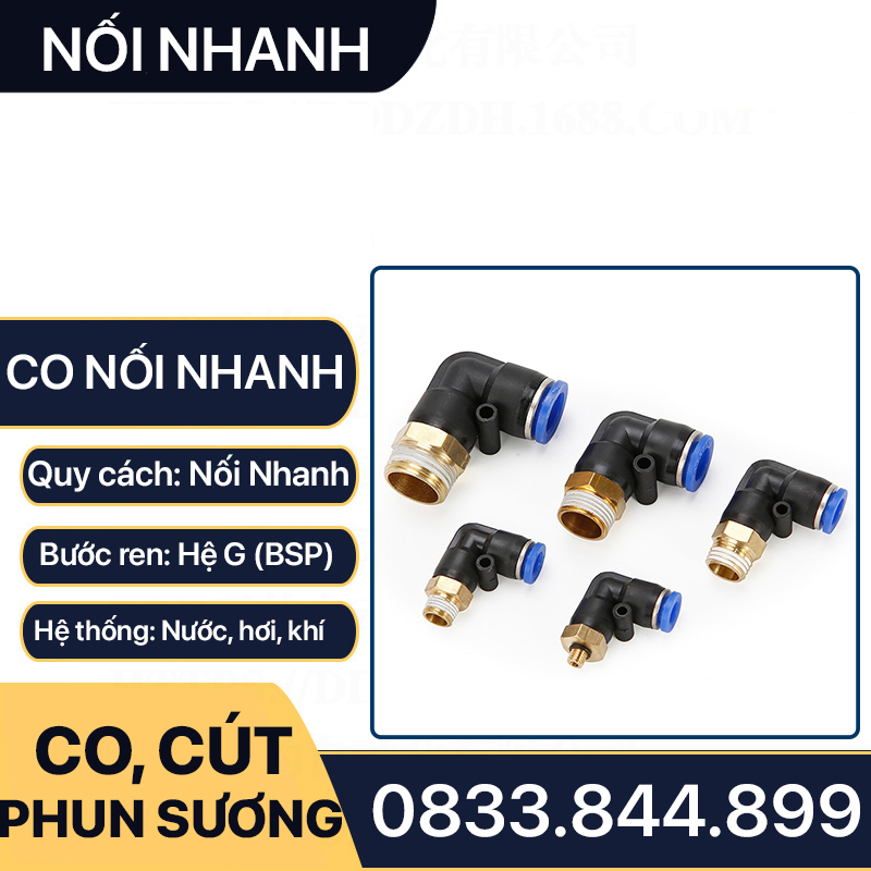PL Co Ren Ngoài Nối Nhanh, Nối Nhanh Co Ren Ngoài Đồng Thau