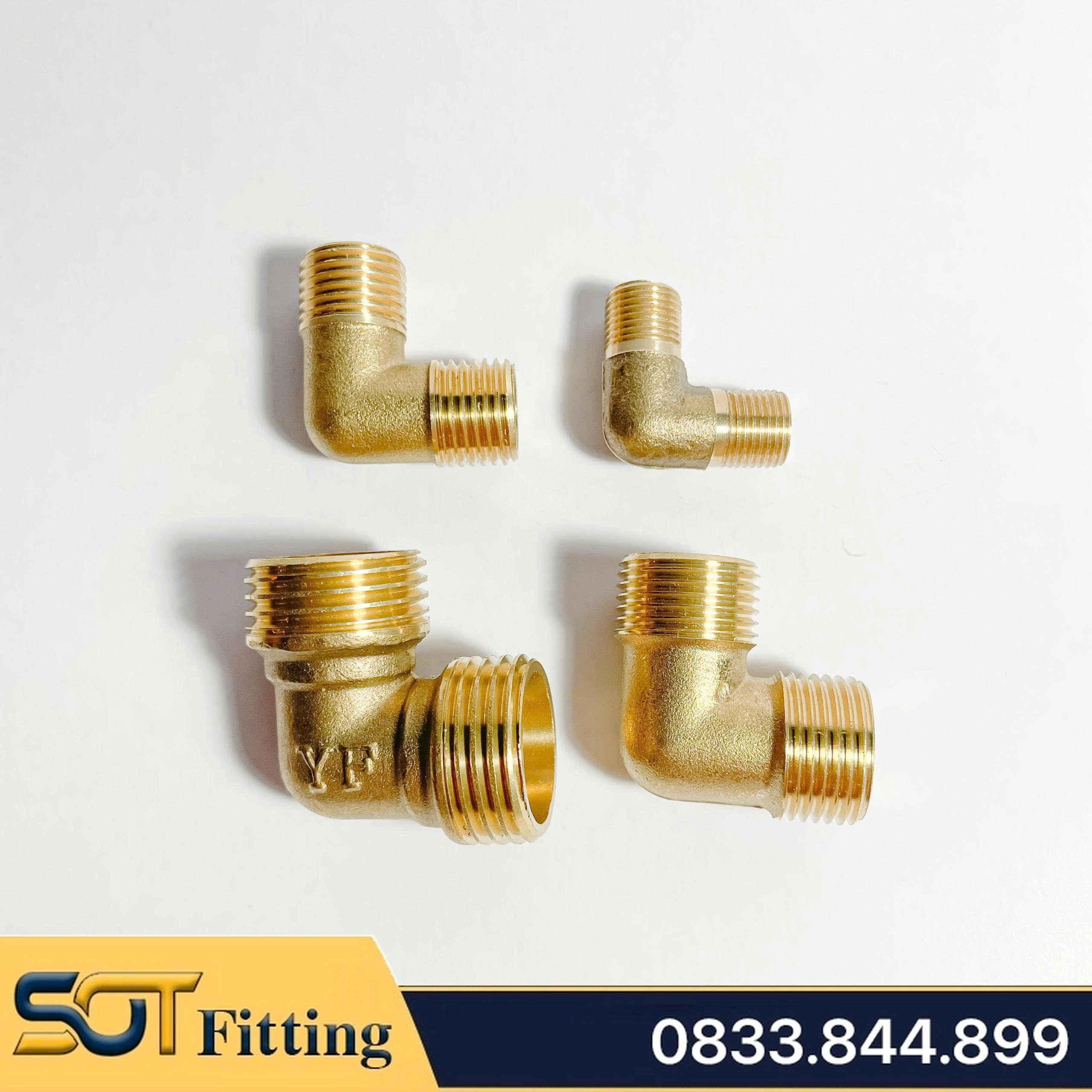 Co Ren Ngoài 2 Đầu, Cút Đồng Ren Góc 90 Độ Bằng Đồng Thau H58 Chuẩn Ren BSP