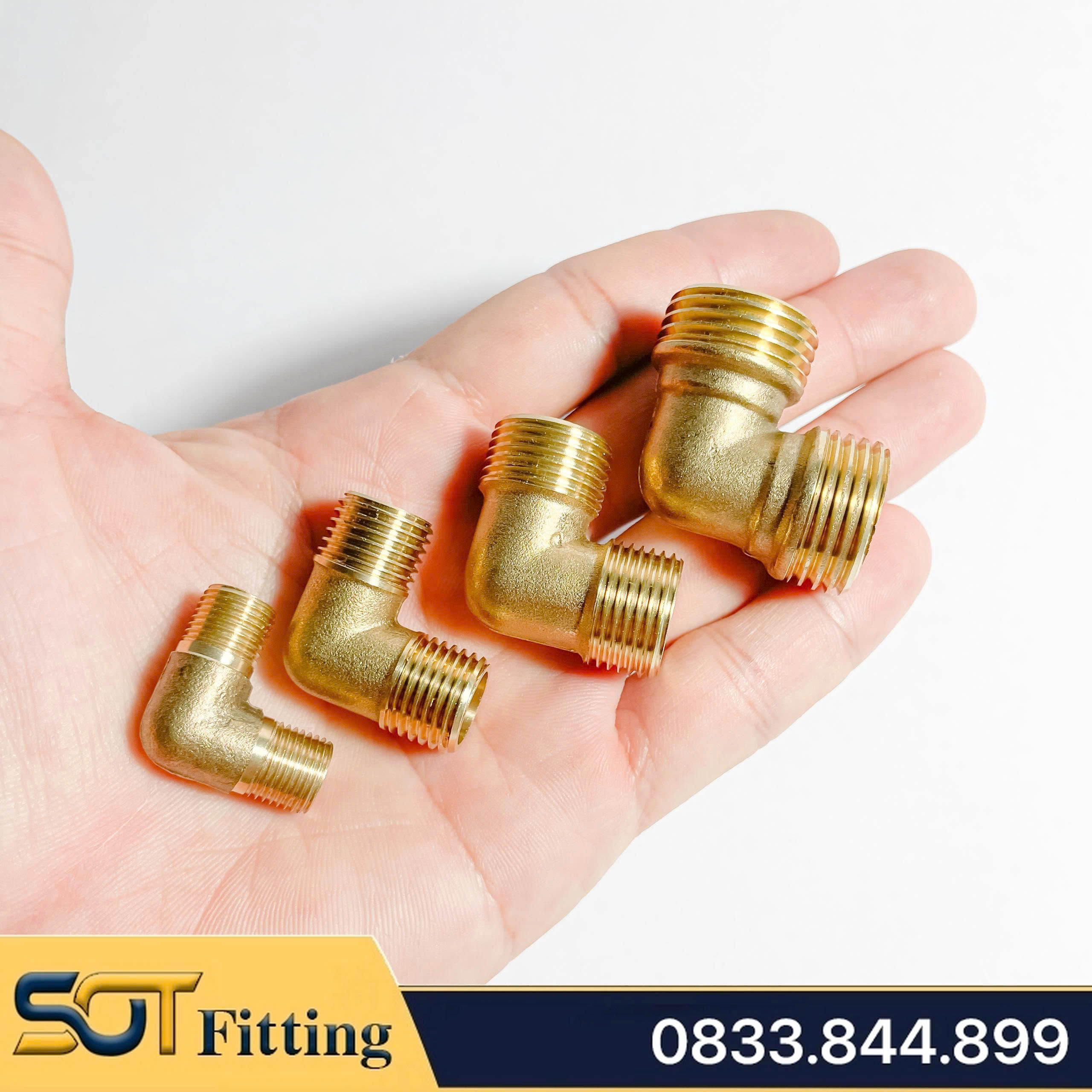 Co Ren Ngoài 2 Đầu, Cút Đồng Ren Góc 90 Độ Bằng Đồng Thau H58 Chuẩn Ren BSP