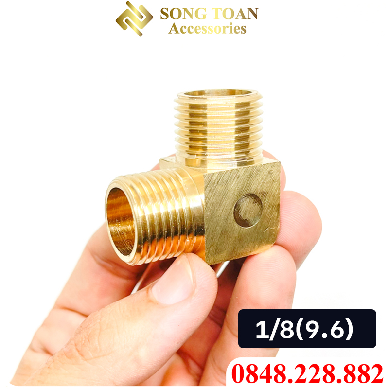 Co / Cút Ren Ngoài 9.6 13 17 21 Đồng Thau - Giải Pháp Kết Nối 90 Độ Hoàn Hảo