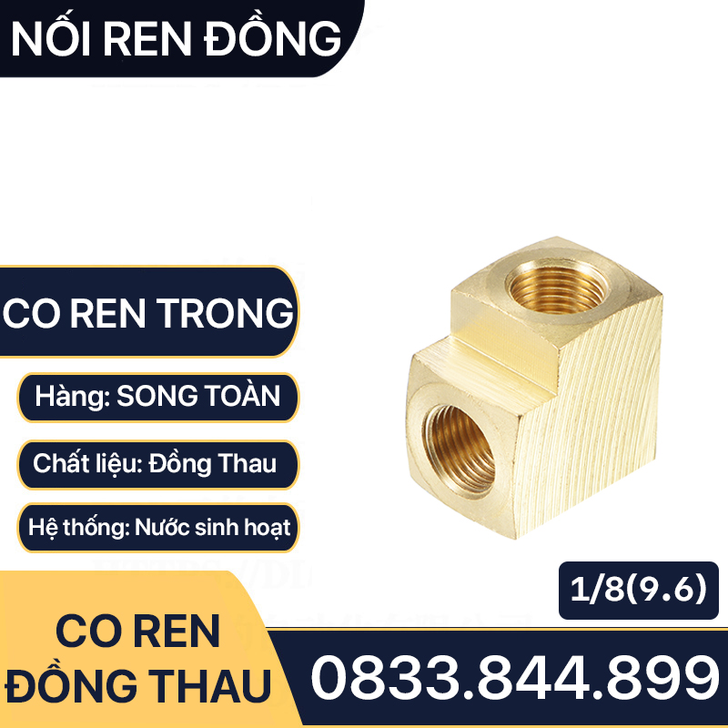 Co / Cút Hai Đầu Ren Trong Đồng Thau - Giải Pháp Kết Nối 90 Độ Hoàn Hảo