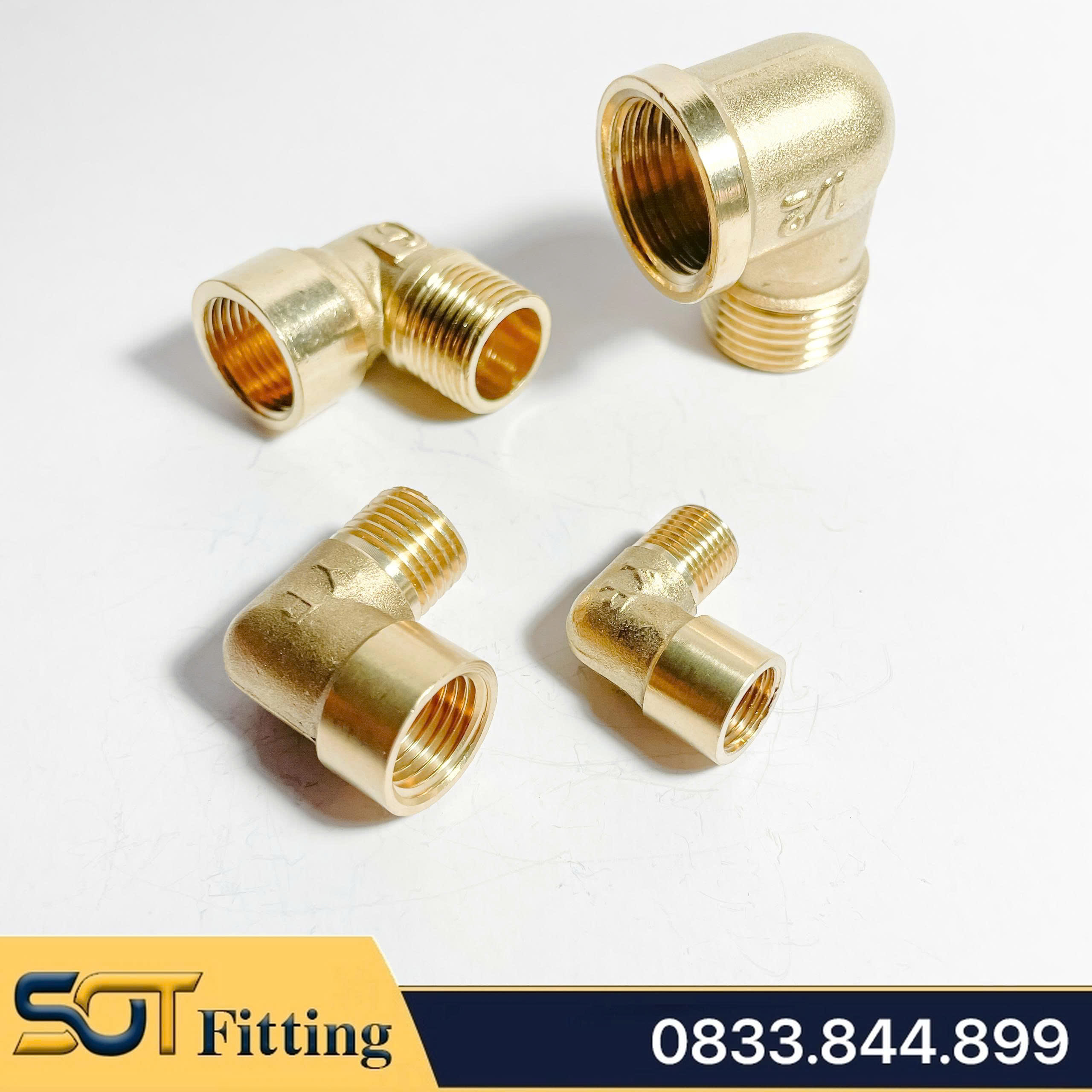 Co Ren Trong Ren Ngoài, Cút Góc 90 Độ Bằng Đồng Thau H58 Cong Điếu Chuẩn Ren BSP