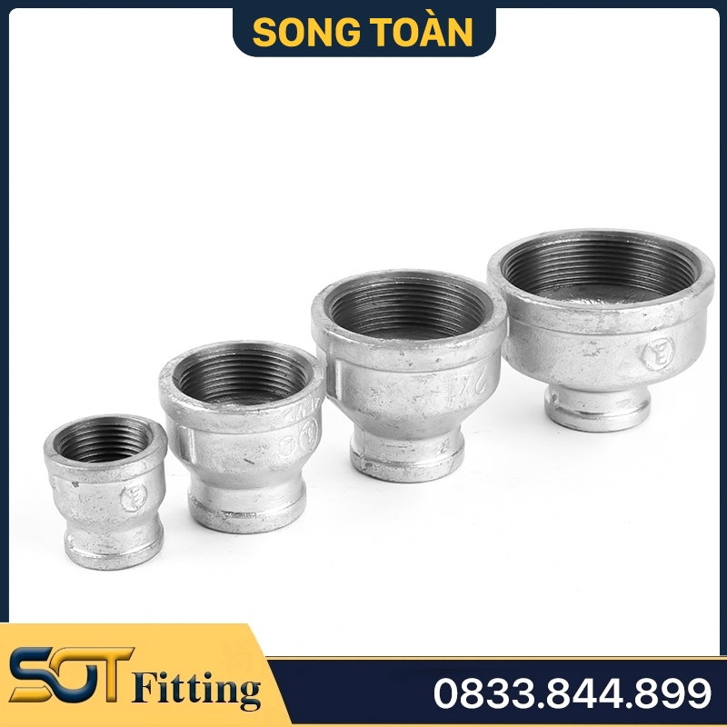 Côn Thu Mạ Kẽm - Bầu Giảm Ren Trong Măng Sông Gang Mạ Kẽm