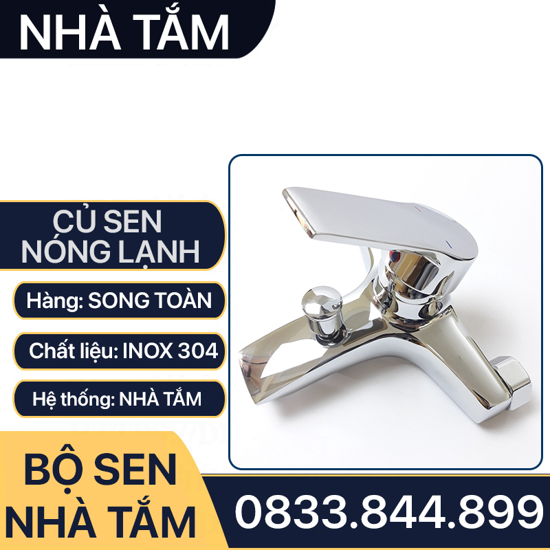 Củ Sen Tắm Nóng Lạnh Đồng Mạ Crome, Bộ Củ Sen Tắm Đồng Mạ Bóng Nóng Lạnh Cao Cấp Lắp Đặt Nhà Tắm