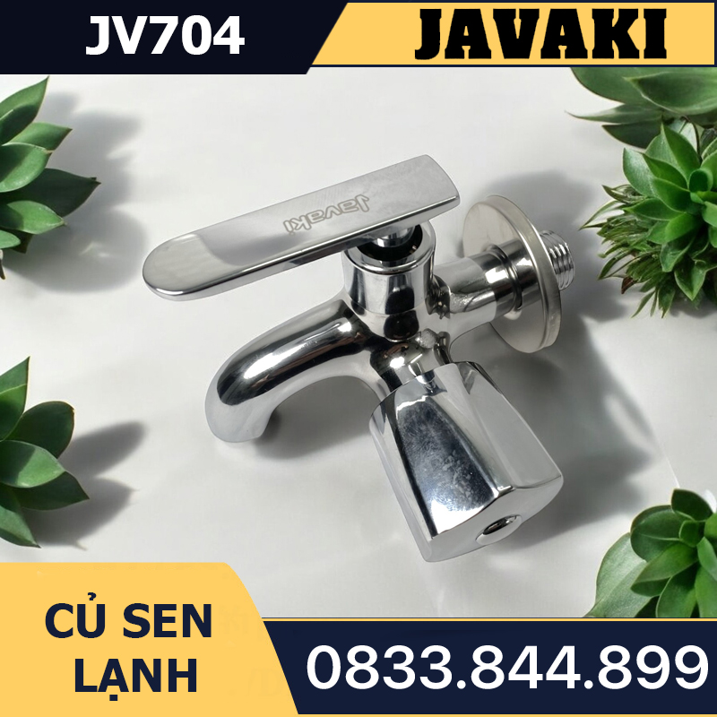 Củ Sen Tắm JV704 Tay Dẹp Nước Lạnh Đồng Thau Mạ Crom Javaki  | Sự Lựa Chọn Hoàn Hảo Cho Phòng