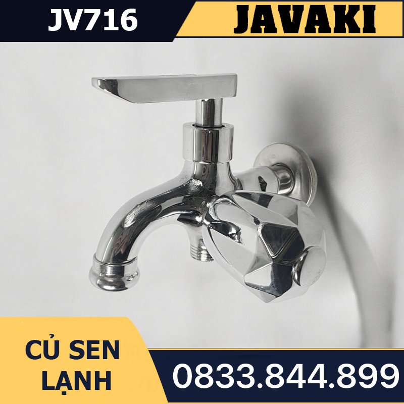 Củ Sen Tắm JV716 Thân Lớn Đồng Thau Mạ Crom Javaki Dùng Nước Lạnh | Đẳng Cấp Và Sang Trọng