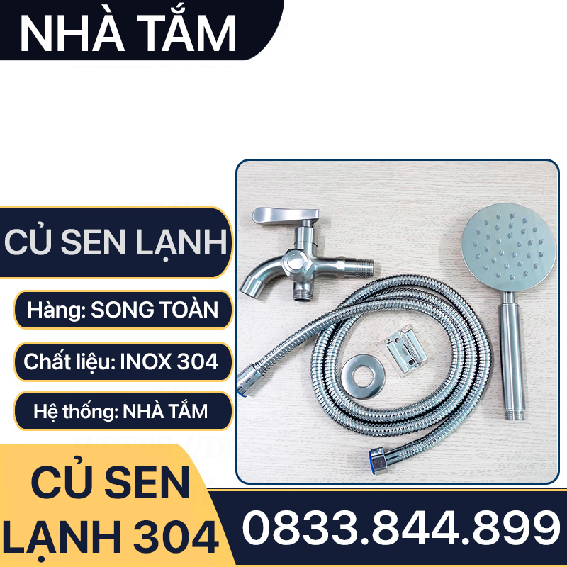 Củ Sen Lạnh Inox 304, Củ Sen Tắm Inox SUS304 - Thân Đúc Dày