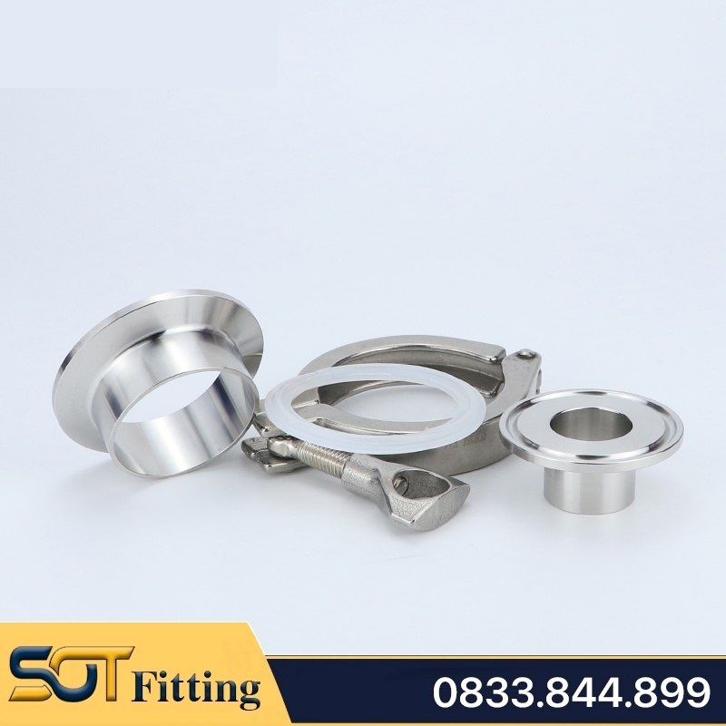 Cùm Kẹp Ống Vi Sinh Clamp Inox 304 Nối Nhanh Camlock