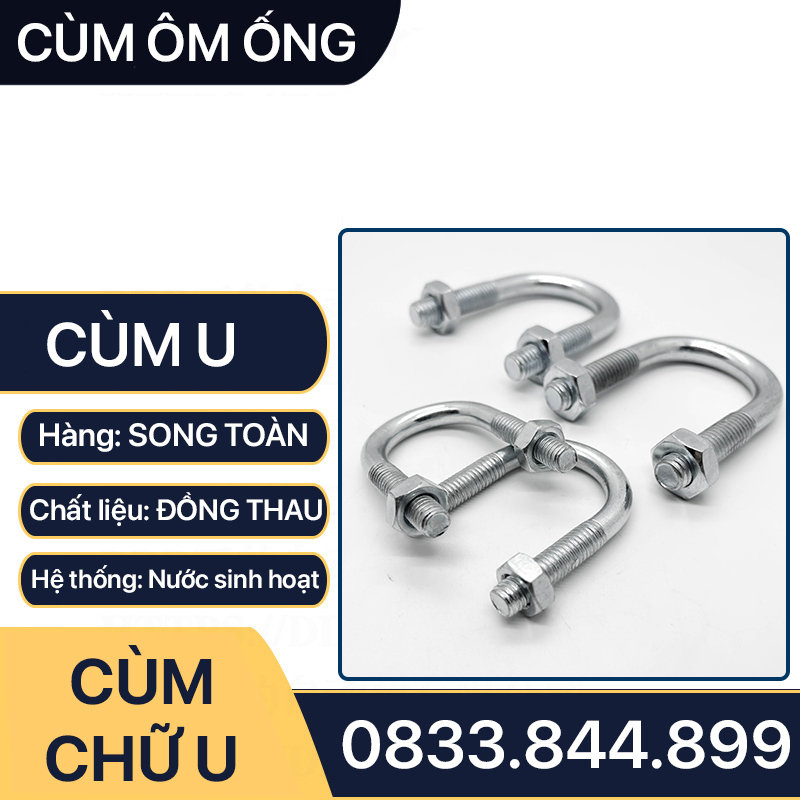 Cùm Chữ U Sắt Mạ, Cùm Ulbolt Treo Ống Sắt Mạ Xi