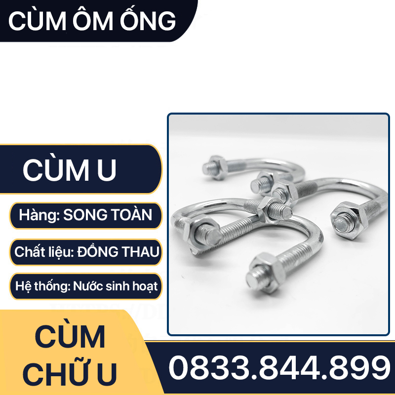 Cùm Chữ U Sắt Mạ, Cùm Ulbolt Treo Ống Sắt Mạ Xi