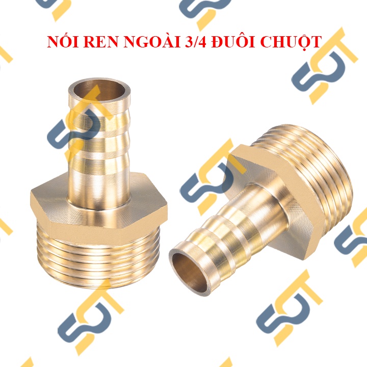 Béc Đuôi Chuột, Đầu Nối Ren Ngoài Đuôi Chuột Đồng Thau