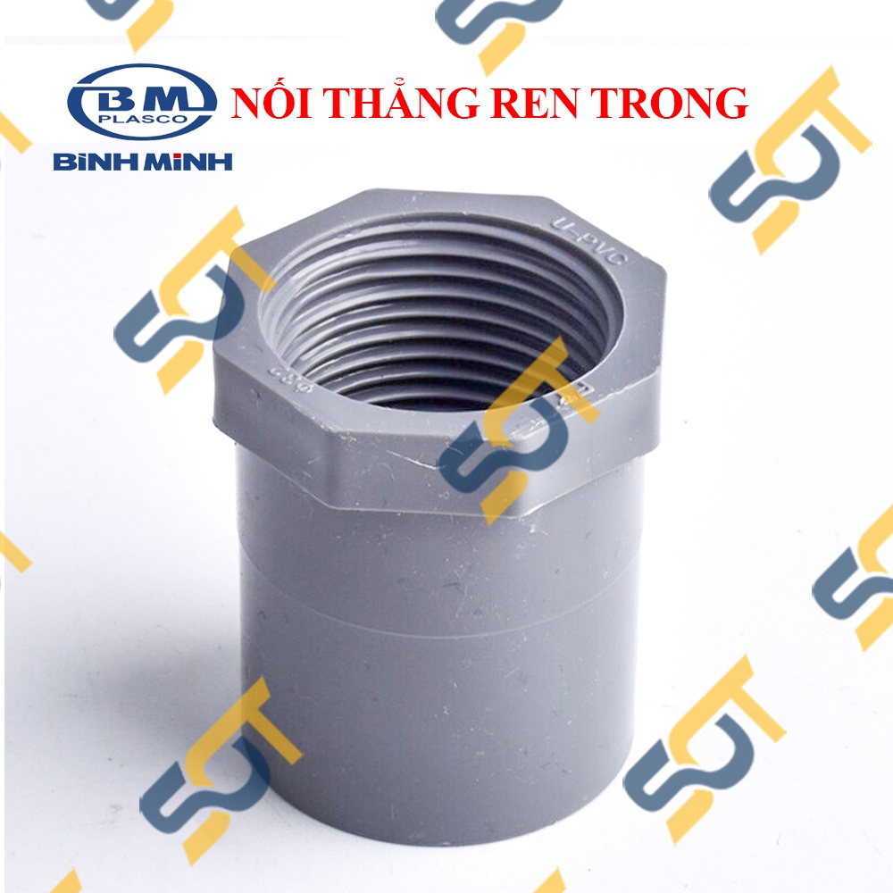 Nối Nhựa PVC Trơn Dán + Ren Trong 21 27 - Thương Hiệu Bình Minh