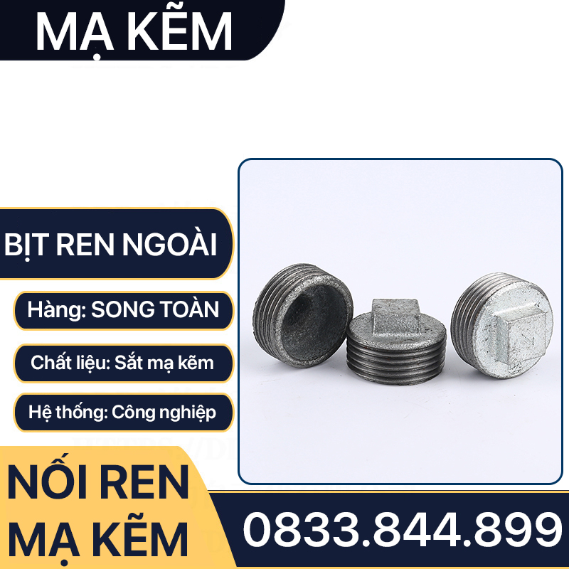 Đầu Bịt / Nút Bít Ren Ngoài Sắt Mạ Kẽm - Ứng Dụng Trong Công Nghiệp