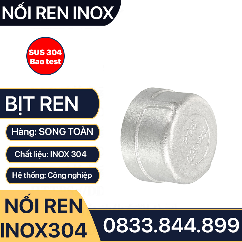 Đầu Bịt Ren Trong Inox 304, Bịt Ren Trong Inox 304