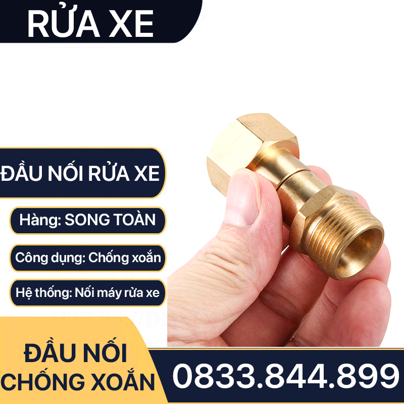 Khớp Nối Nhanh Chống Xoắn, Đầu Nối Chống Xoắn Dây Rửa Xe 13 14 22mm