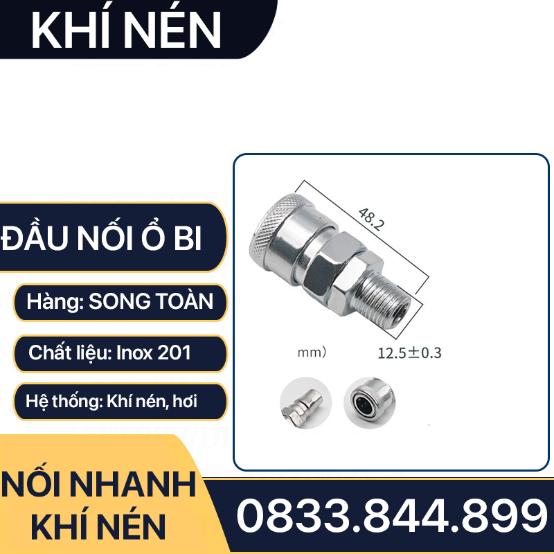 Khớp Nối Nhanh SM PM Khí Nén Ren Ngoài, Bộ Nối Nhanh Ổ Bi Ren Ngoài 13 17 21