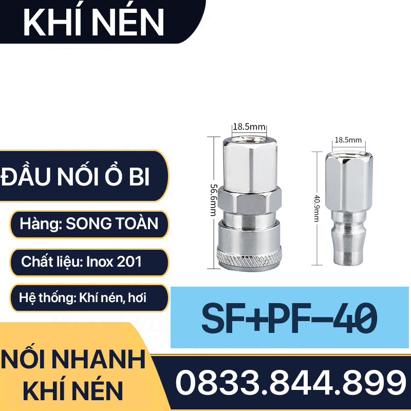 Khớp Nối Nhanh SF PF Khí Nén Ren Trong, Bộ Nối Nhanh Ổ Bi Ren Trong 13 17 21