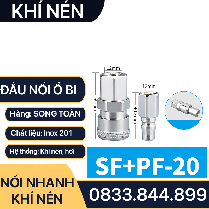 Khớp Nối Nhanh SF PF Khí Nén Ren Trong, Bộ Nối Nhanh Ổ Bi Ren Trong 13 17 21