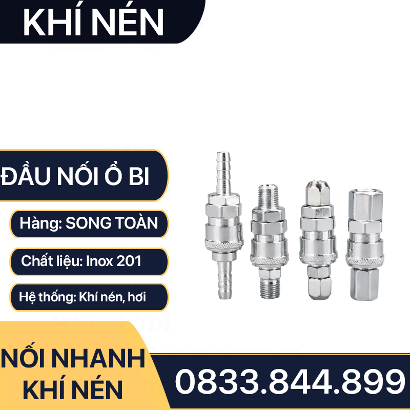 Khớp Nối Nhanh Khí Nén, Bộ Nối Nhanh Khí Nén Ổ Bi (SM+PM - SH+PH - SF+PF - SP+PP)