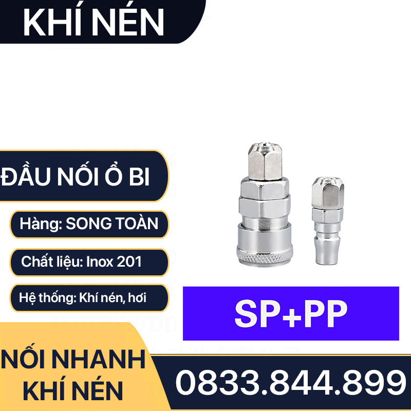 Khớp Nối Nhanh Khí Nén, Bộ Nối Nhanh Khí Nén Ổ Bi (SM+PM - SH+PH - SF+PF - SP+PP)