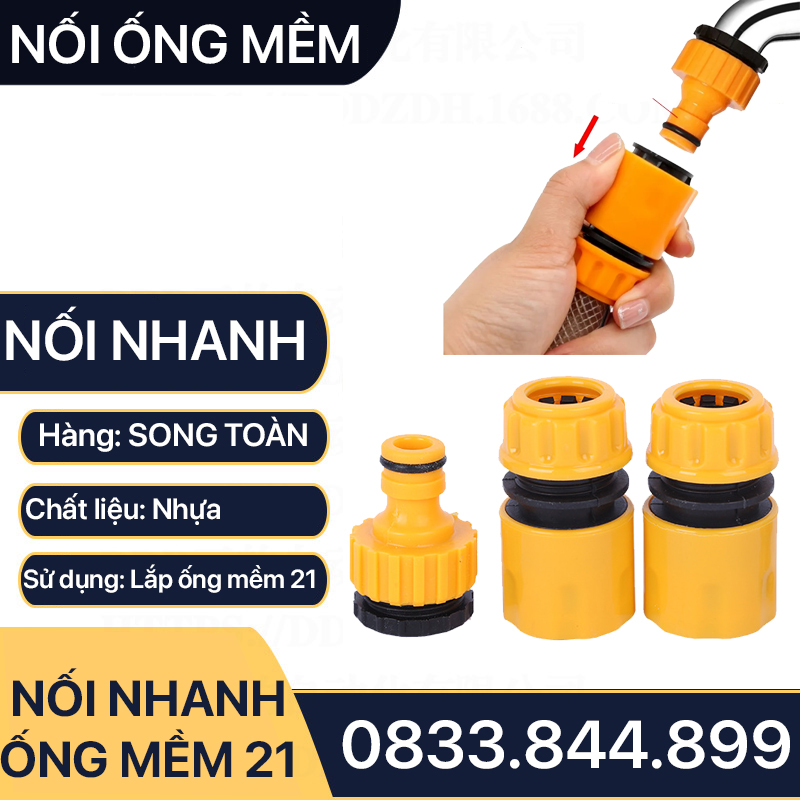 Đầu Nối Nhanh Ống Mềm, Bộ Nối Nhanh Ren 21 27 Nối Ống 16-20mm