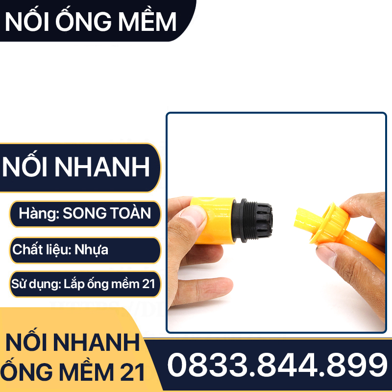 Đầu Nối Nhanh Ống Mềm, Bộ Nối Nhanh Ren 21 27 Nối Ống 16-20mm