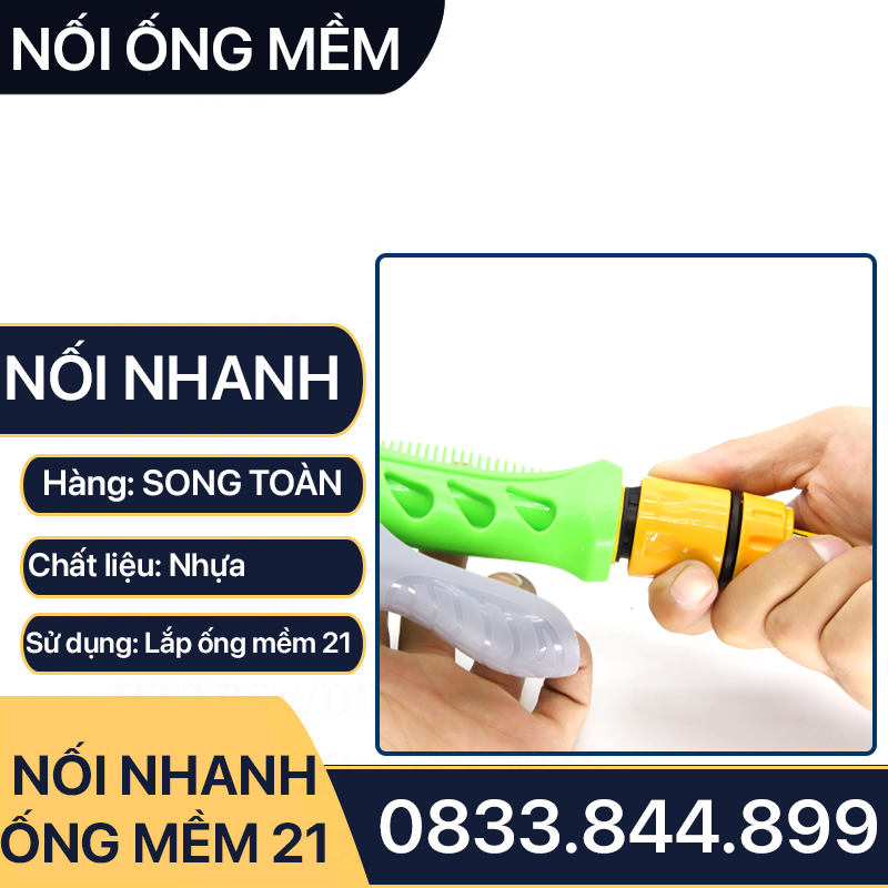 Đầu Nối Nhanh Ống Mềm, Bộ Nối Nhanh Ren 21 27 Nối Ống 16-20mm