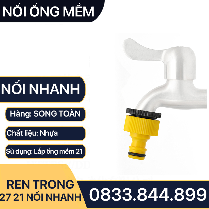 Khớp Nối Nhanh Đầu Vòi Nước, Đầu Nối Nhanh Ren Trong 21 27