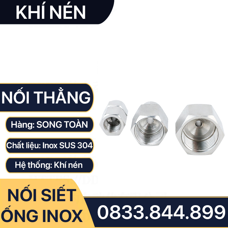 Đầu Nối Ren Trong Ống Mềm Inox, Nối Thẳng Ren Trong Siết Ống Mềm - Inox SUS 304