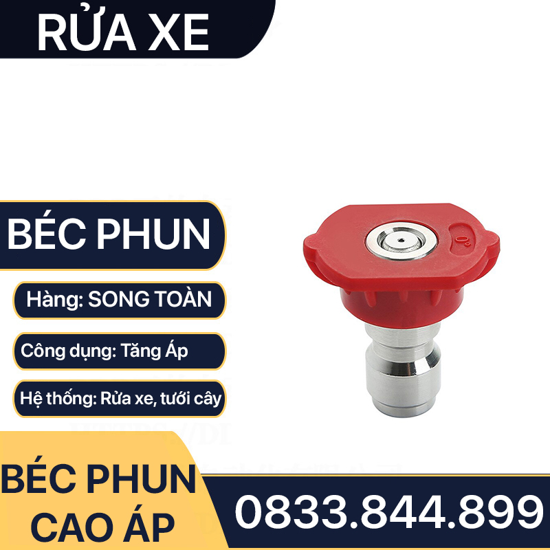 Béc Phun Rửa Xe, Đầu Phun Rửa Xe Cao Áp Inox Nối Nhanh