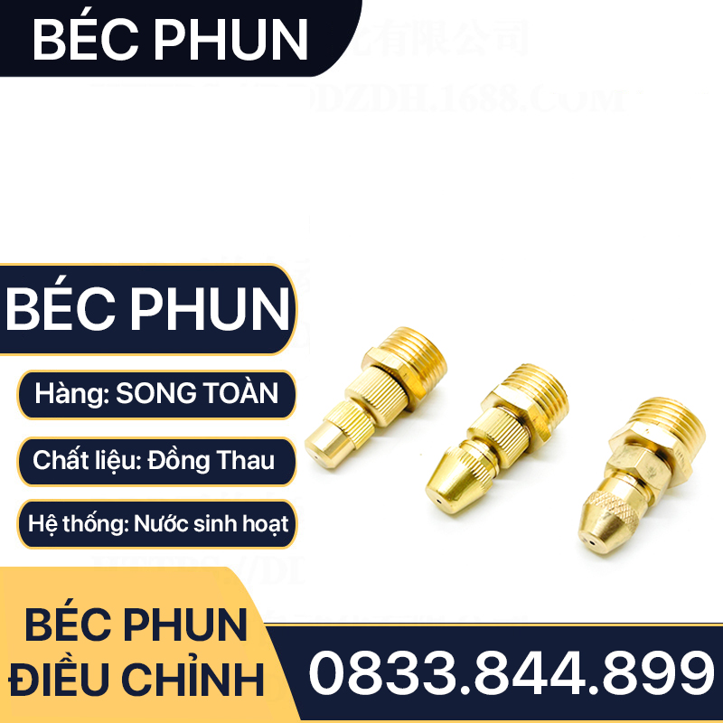 Béc Phun Đồng Thau Ren Trong 13, Đầu Phun Hỏa Tiễn Ren Ngoài 21 Đồng Thau