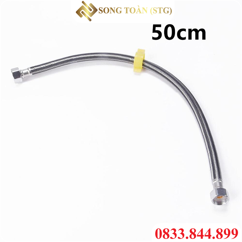 Dây Inox Cấp Nước, Dây Inox Cấp Nước Sọc Đen Tán Xoay Inox - Phi 21