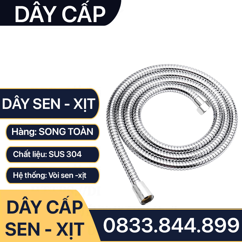 Dây Inox Cấp Nước Vòi Xịt, Vòi Sen Dài 120 150cm