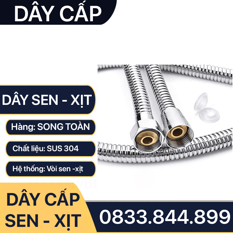 Dây Inox Cấp Nước Vòi Xịt, Vòi Sen Dài 120 150cm