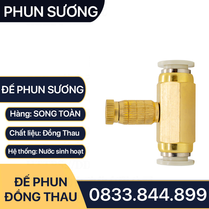 Bộ Phun Sương Đồng Thau, Đầu Nối Béc Phun Sương Ống 8ly