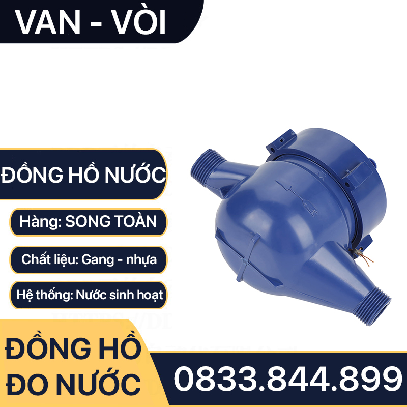 Đồng Hồ Nước Nhựa, Đồng Hồ Cơ Sinh Hoạt Nhựa Lắp Đặt Nhà Trọ, Nhà Dân Dụng