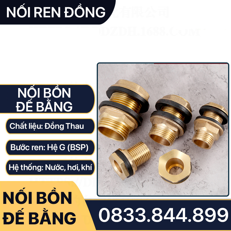 Ép Phi Bồn, Khớp Nối Bồn Nước Đồng Thau Đế Phẳng