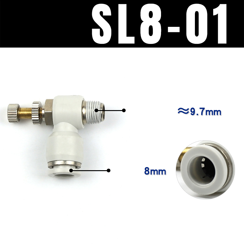 Van Tiết Lưu ESL, Van Khóa Nối Nhanh Cắm Ống STNC Ống 4 6 8 10 12 16 - Màu Trắng (Chính Hãng)