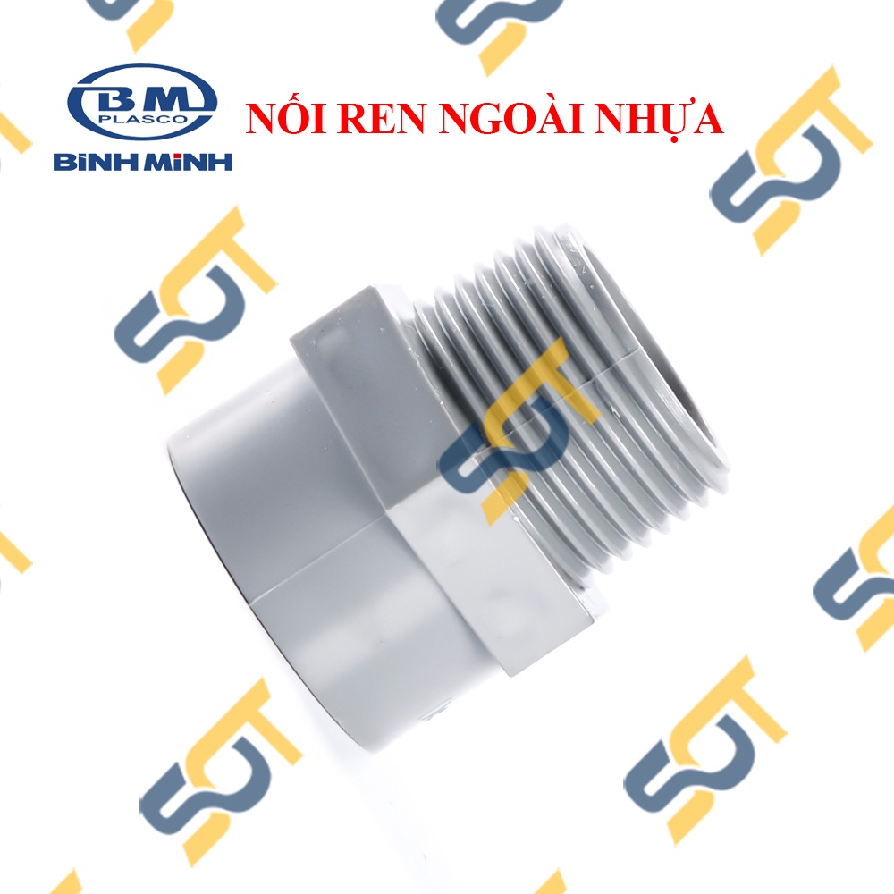 Nối Nhựa PVC Trơn Dán + Ren Ngoài 21 27 34 - Thương Hiệu Bình Minh