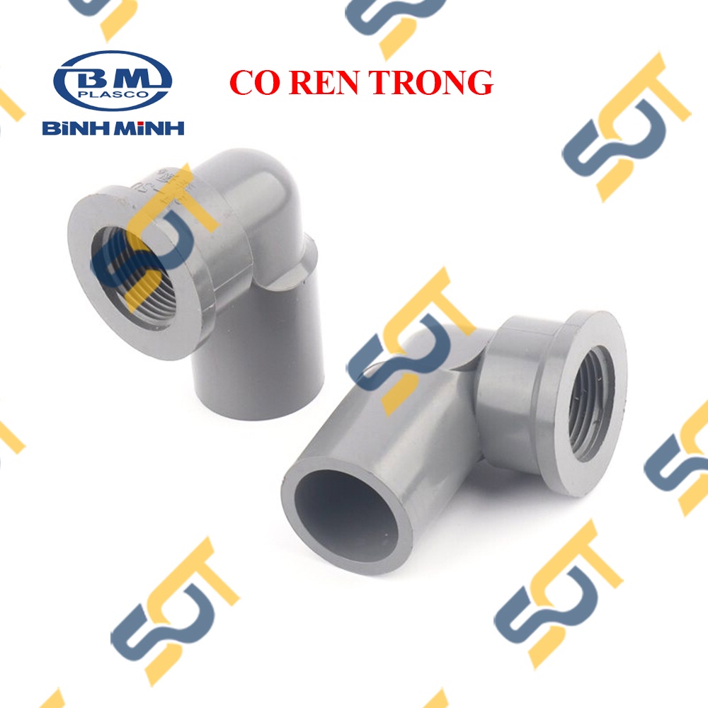Co Nhựa PVC Trơn Dán + Ren Trong 21 27 - Thương Hiệu Bình Minh