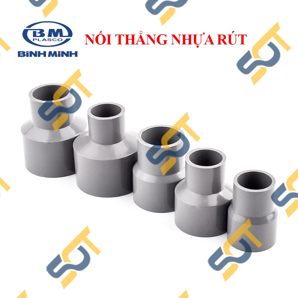 Nối Thu / Măng Sông Giảm Nhựa PVC Trơn Dán 21 27 34 - Thương Hiệu Nhựa Bình Minh