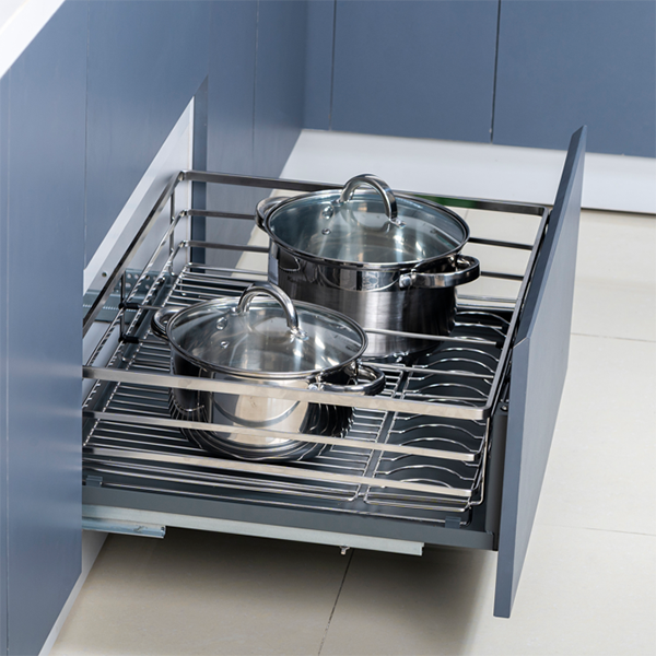 Giá Xoong Nồi Nan Dẹt Gắn Cánh 3 Mặt SUS 304 Mờ - Thương Hiệu Tủ Bếp Camryn
