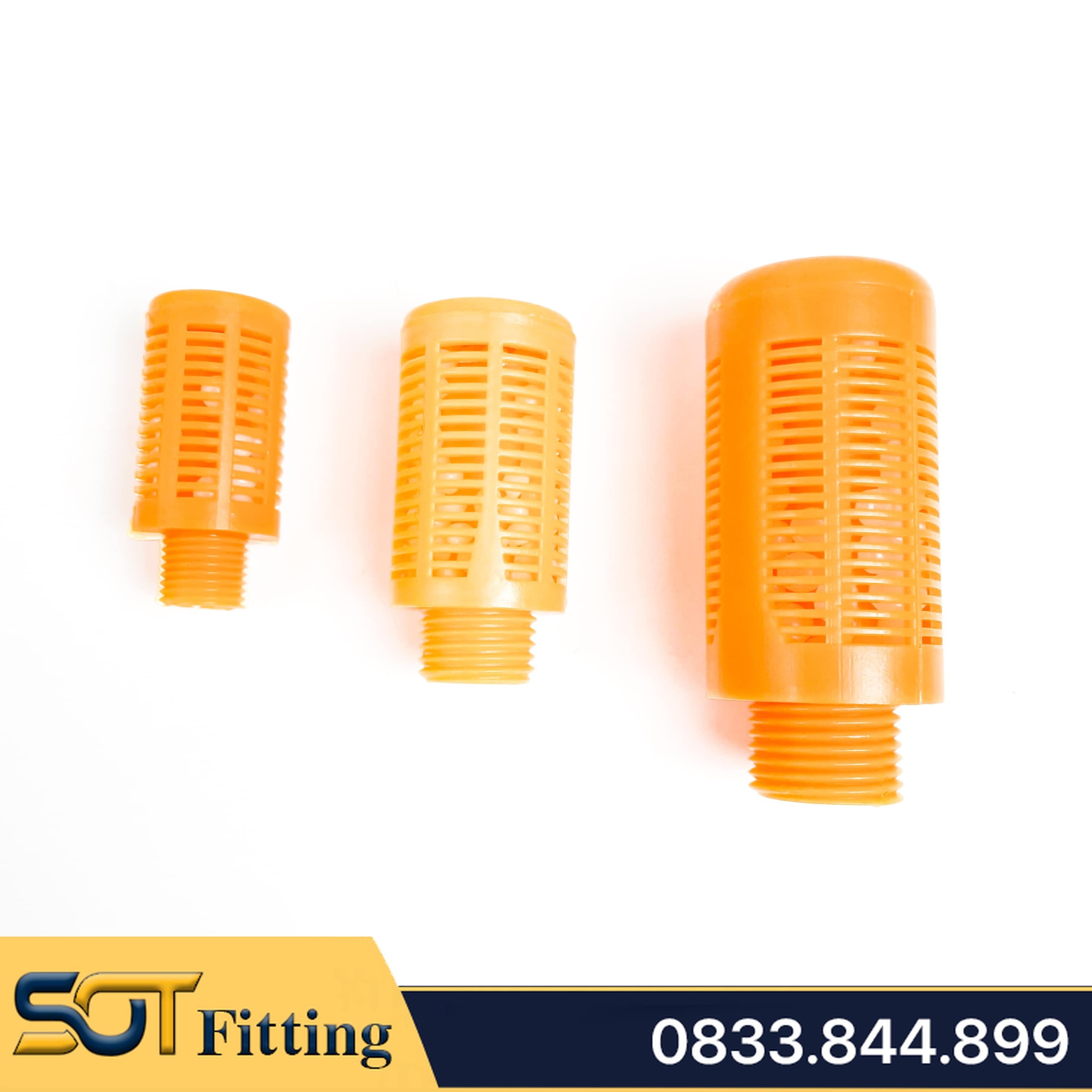Giảm Thanh Bằng Nhựa Nối Ren 9.6, 13, 17, 21 – Metal Silencers Cho Hệ Thống Khí Nén