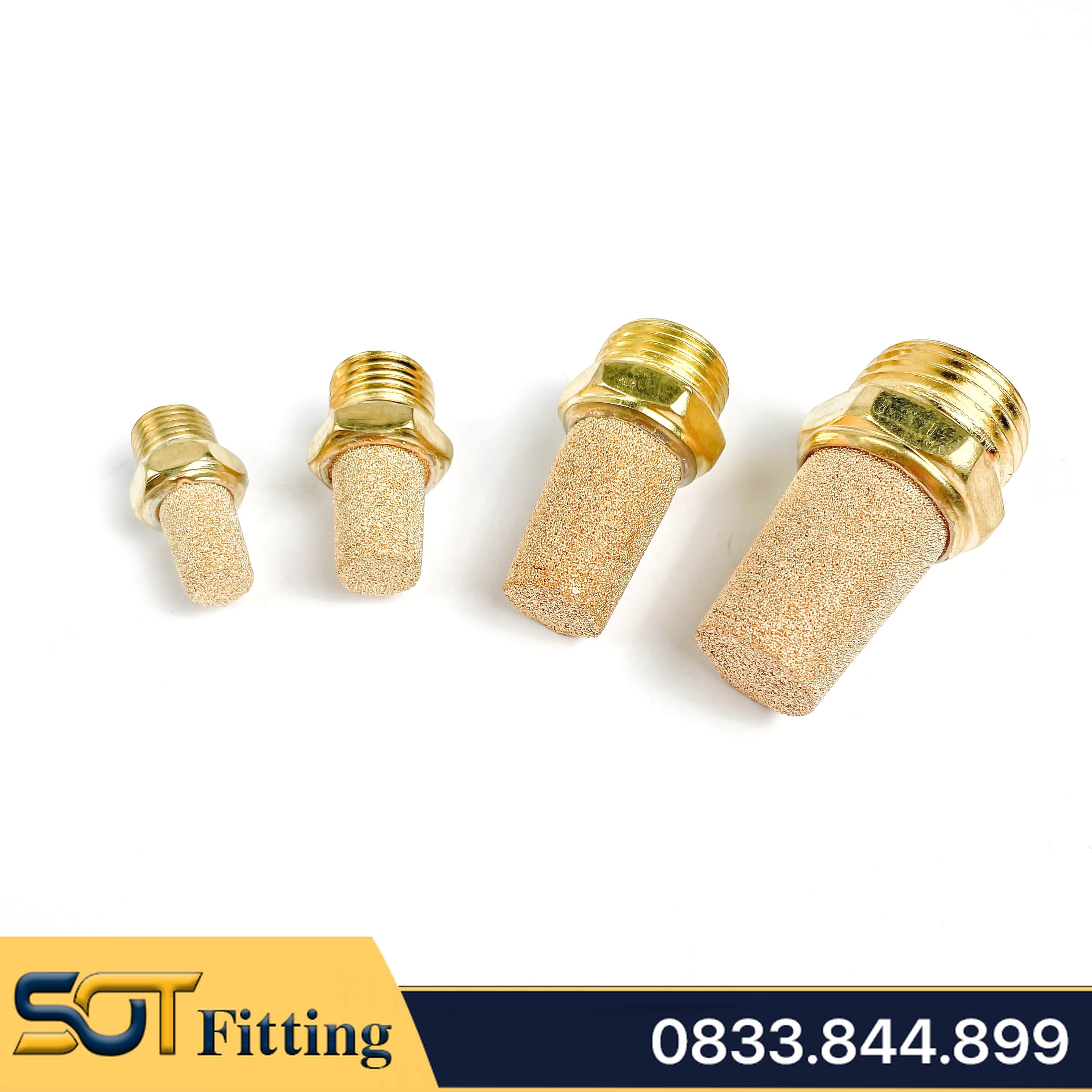 Giảm Thanh SL Đầu Lồi Nối Ren 9.6 13 17 21 / Metal Silencers - Đồng  Thau