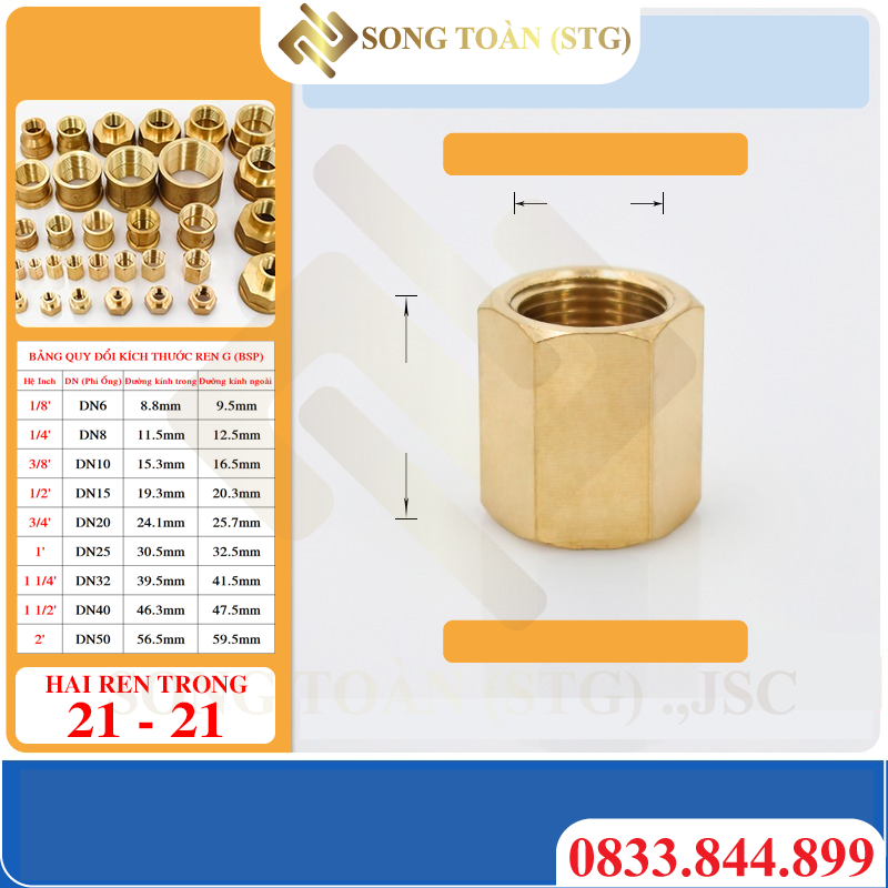 Măng Sông Thau Đều Hai Ren Trong Dân Dụng BSP - Bằng đồng