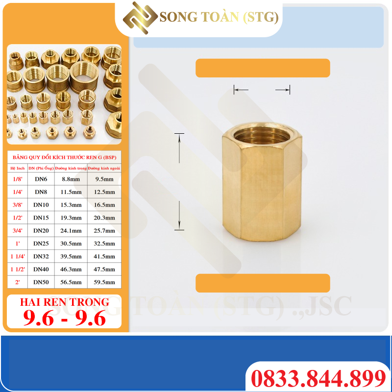 Măng Sông Thau Đều Hai Ren Trong Dân Dụng BSP - Bằng đồng