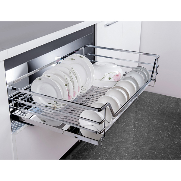 Kệ Bát Đĩa, Xoong Nồi Nan Dẹt SUS 304 Ray Âm Giảm Chấn - Thương Hiệu Tủ Bếp Camryn