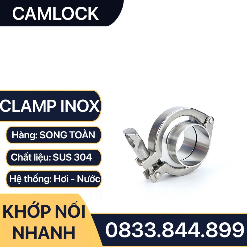 Khớp Nối Clamp Inox 304 , Clamp Ống Inox 304 Kẹp Kết Nối Ống