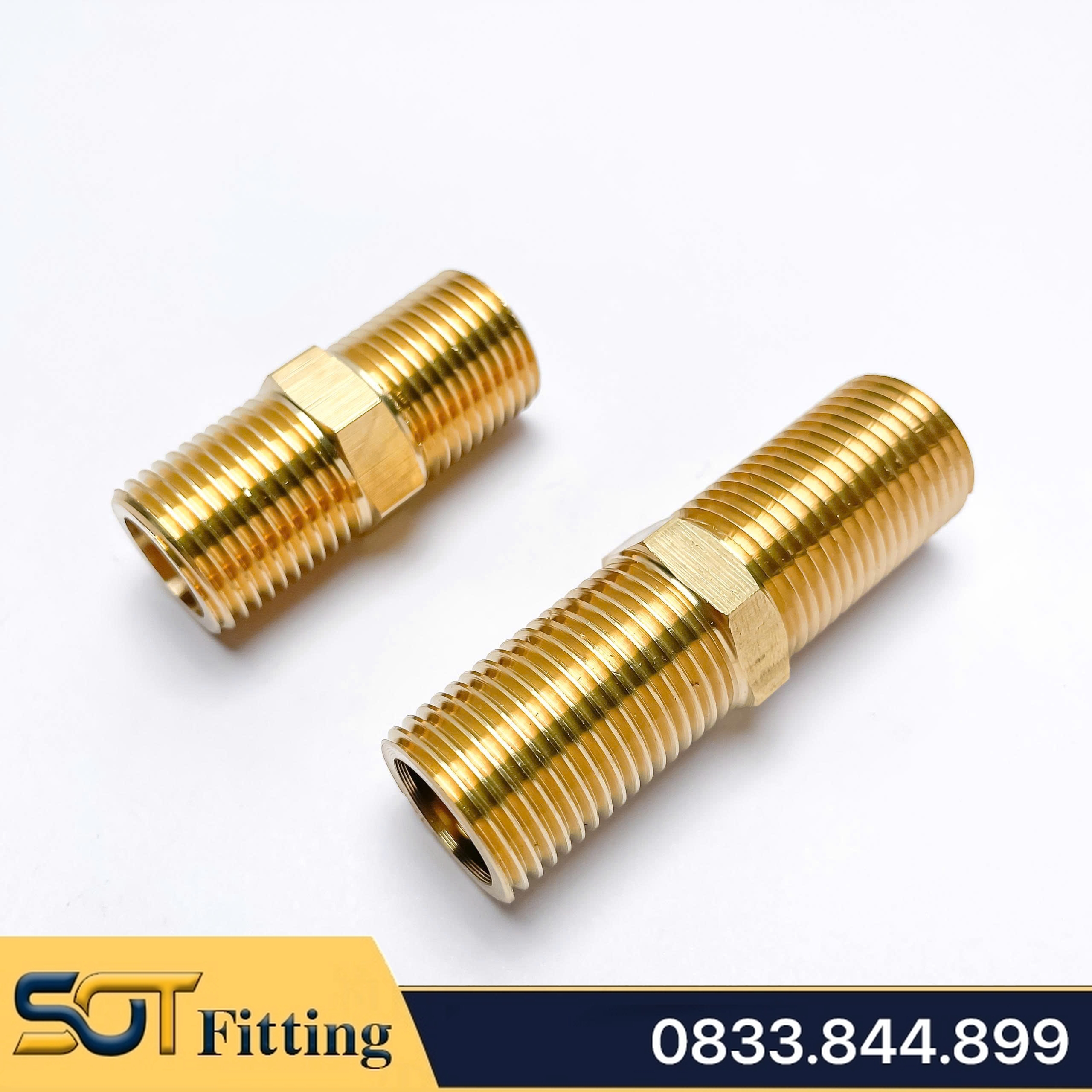 Kép Ren Bằng Đồng 21 Dài 50 & 70mm Hai Ren Ngoài